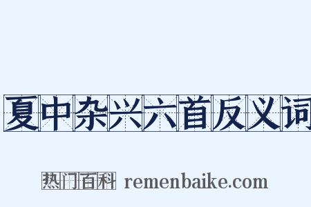 夏中杂兴六首反义词是什么意思的图片